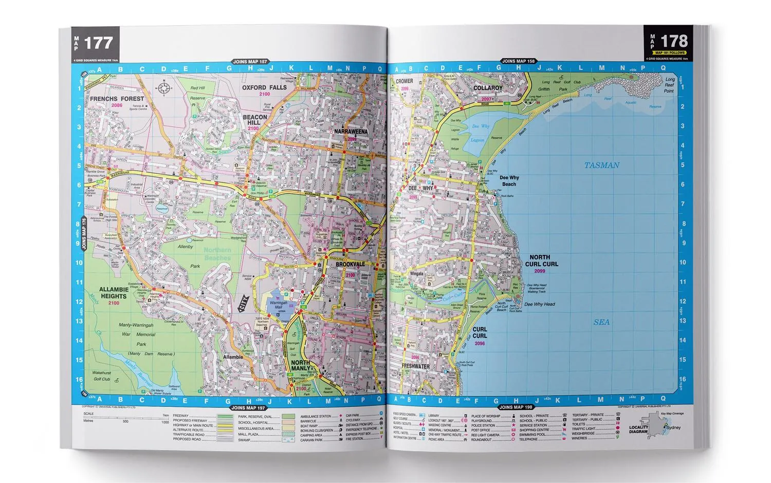 Open street directory map showing coastal suburbs and streets - Andy Crebar